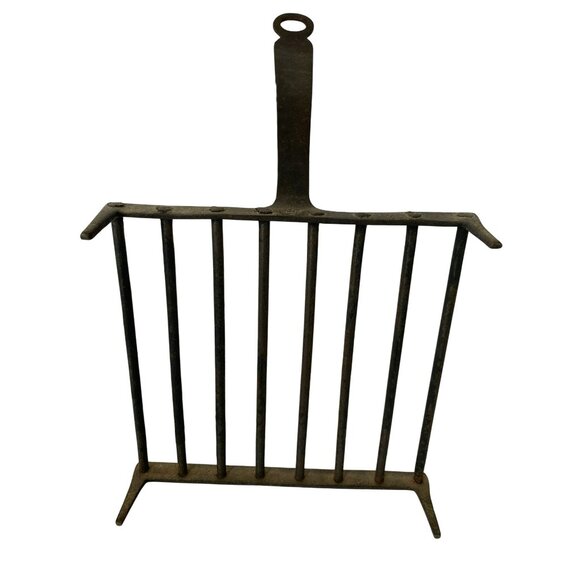Vintage Cast Iron Fireplace Grate & Scoop Primitive Rustic Kitchen Tools Crafted - Picture 8 of 14